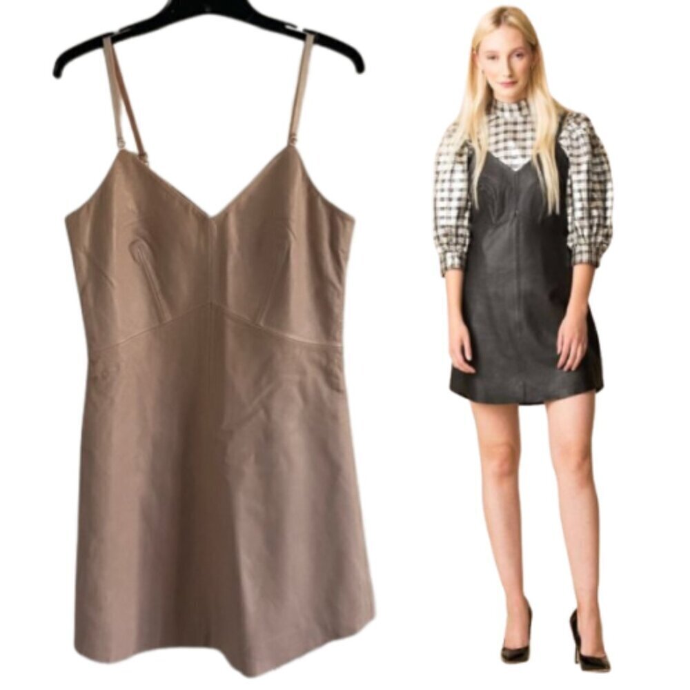 Veda lamb leather slip dress tan genuine leather 22779